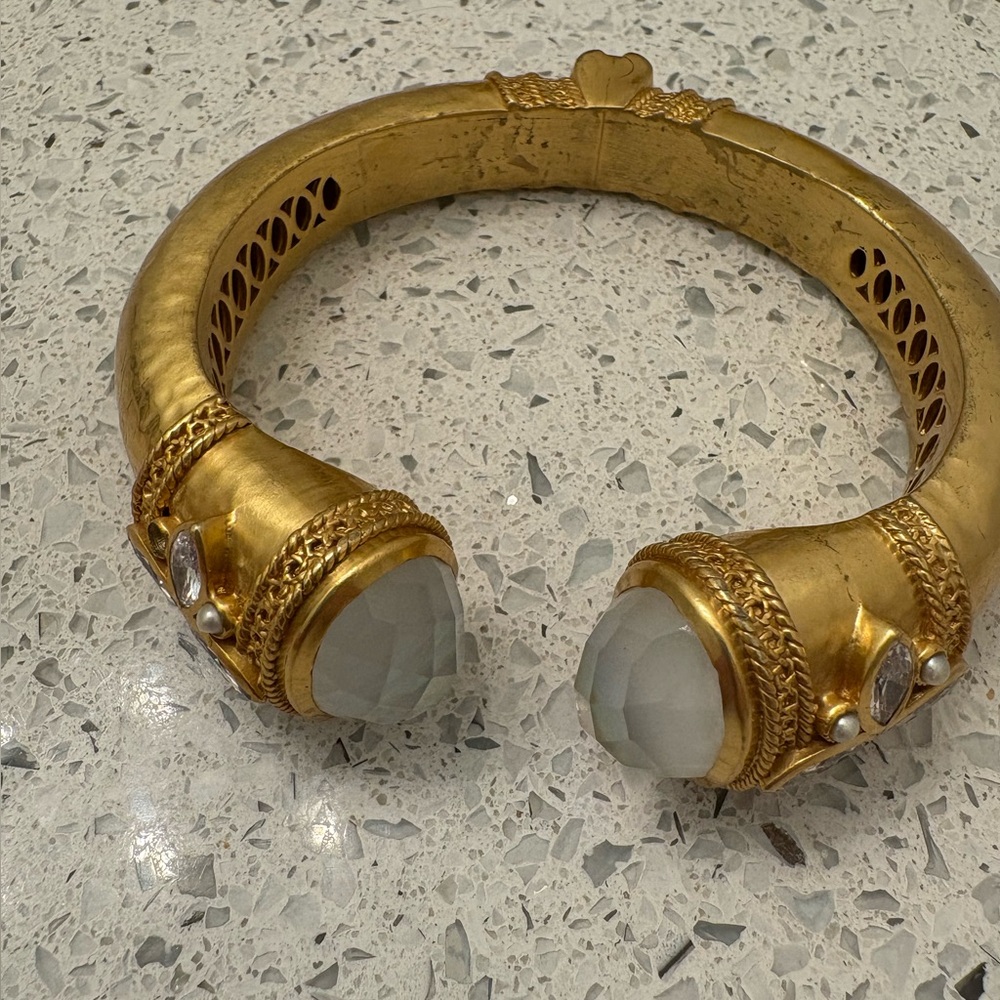 Julie Vos Elegant Gold and White/clear Women's Bracelet
